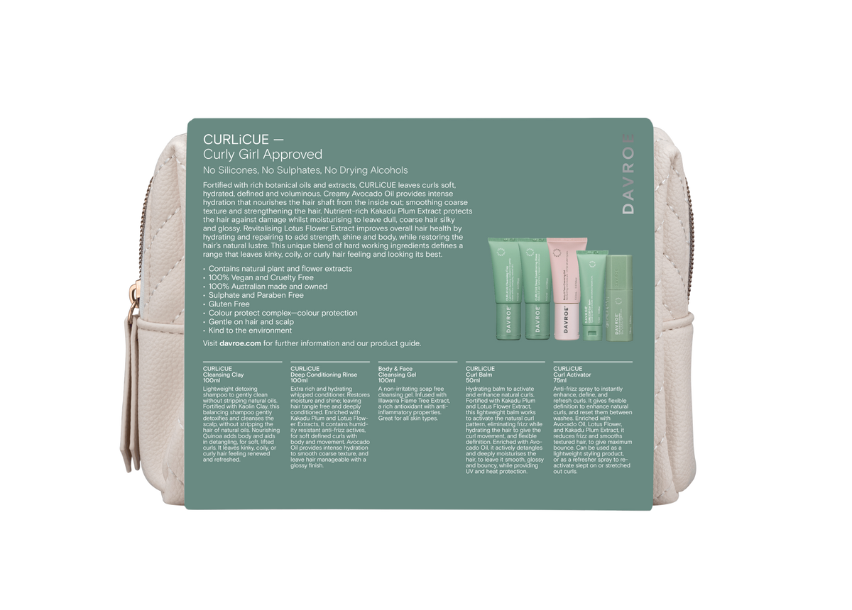 NEW Curlicue Travel Pack Curly Girl Approved Davroe NZ