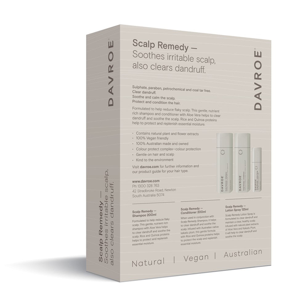 Davroe Scalp Remedy Trio Packs / Clears Dandruff & Soothes Scalp